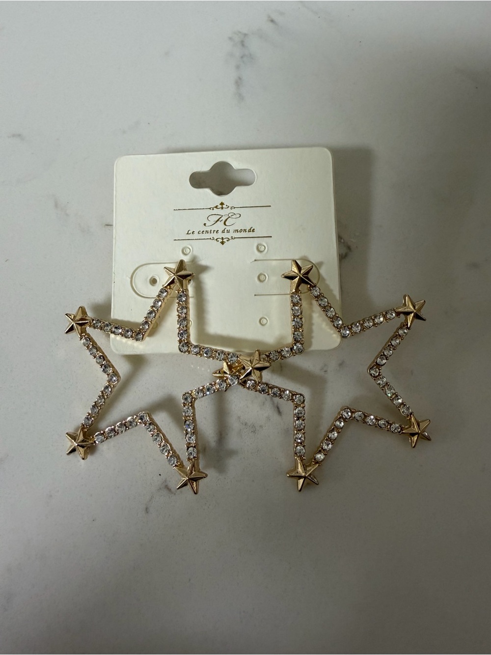 Gold Star Crystal Hair Clips -